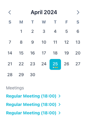 Meeting calendar